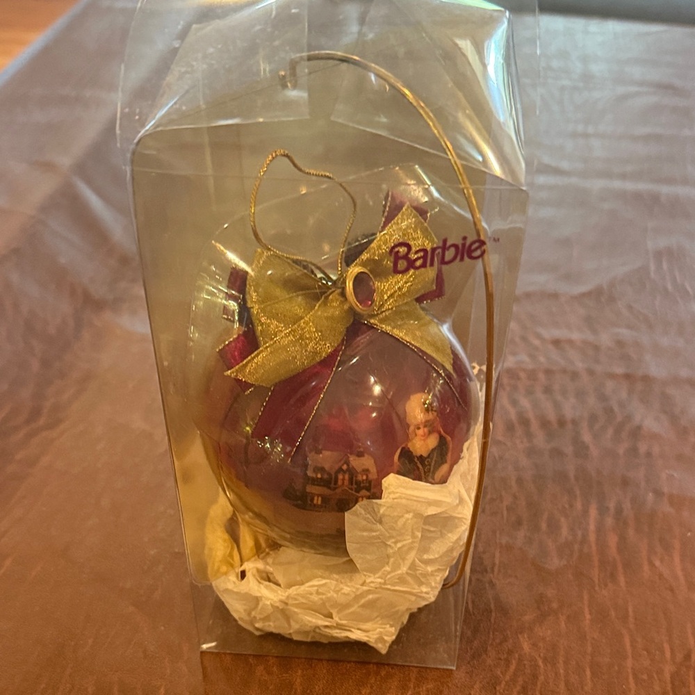Barbie Purple Ornament with Gold Ribbon